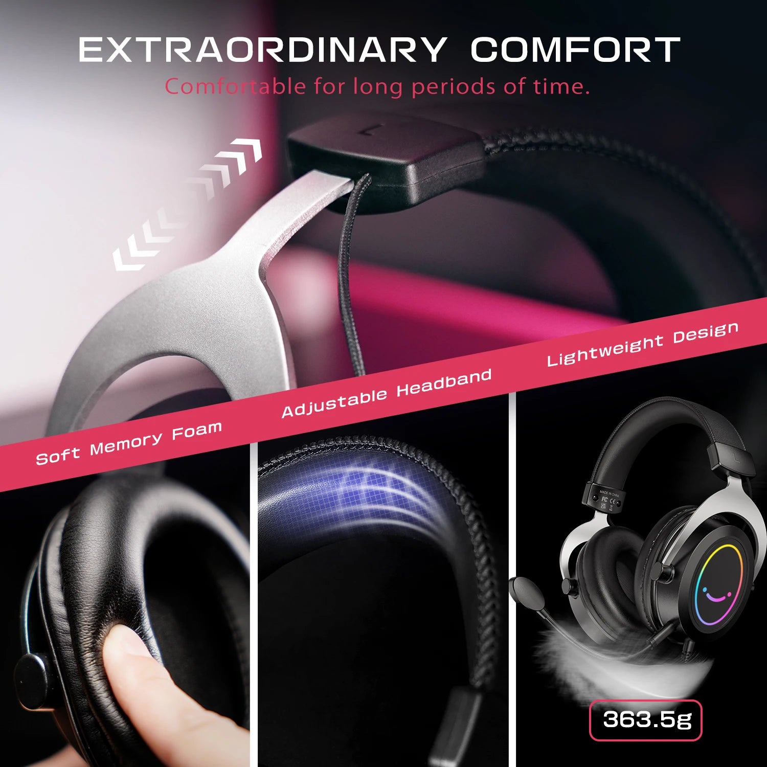 H3 Gaming Headset with Detachable Mic and Stereo RGB Sound Tidesmit