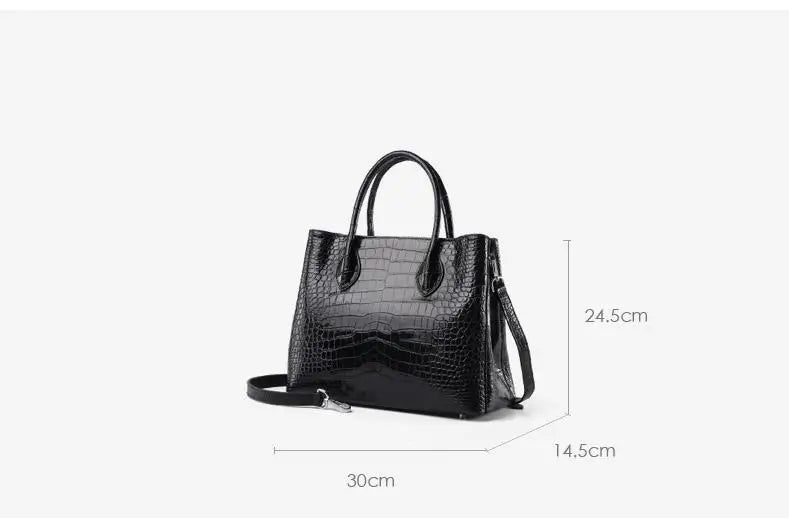 2023 New Designer Crocodile Leather Women Handbag Business Genuine Leather Lady Bag  Large Capacity Shoulder Crossbody Bag 40