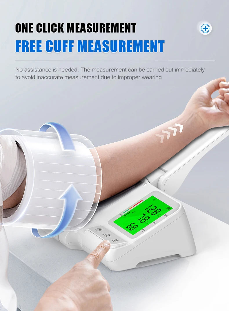 AiQUE Clinic Blood Pressure Monitor Automatic Tunnel Tonometer Digital Upper Arm Sphygmomanometer Tensiometer BP Machine Pulse