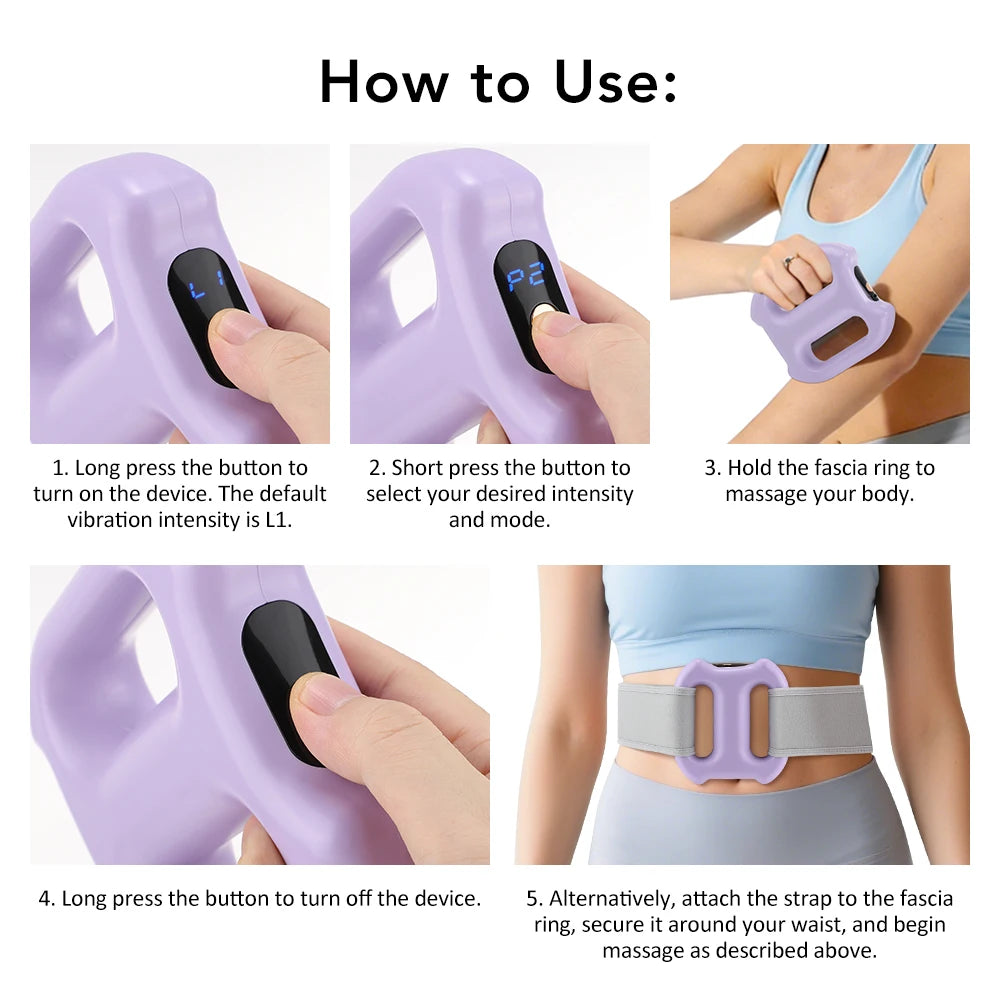 Fascia Gun Portable Deep Tissue Massager Belt - Purple | Tidesmit Fascia Gun Tidesmit