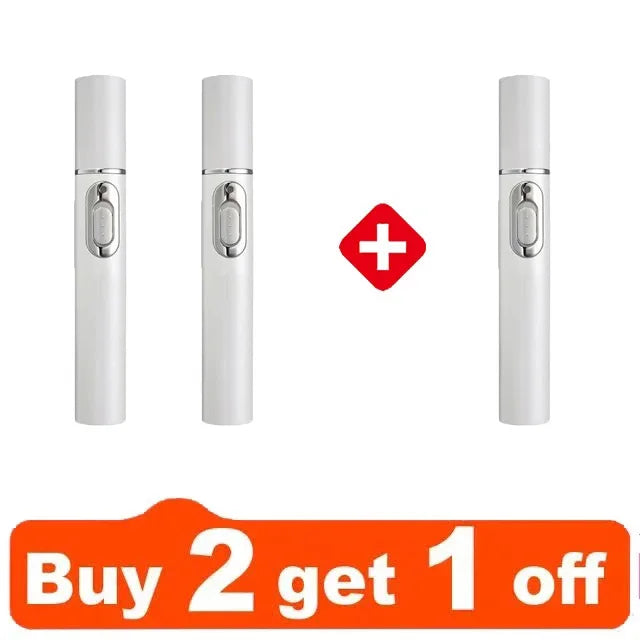 Three slim, white cylindrical wart repair pens with silver buttons, featuring a "Buy 2 get 1 off" promo banner below.