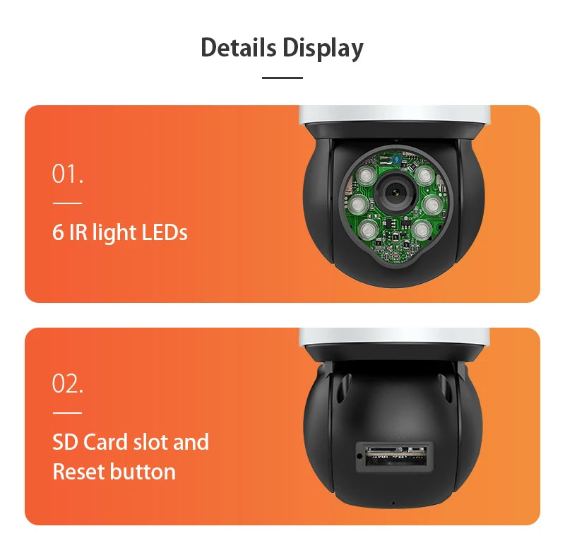 INQMEGA 5MP Tuya Outdoor PTZ Camera Ai Human Detect 1080P Security CCTV Camera Add Google Home And Alexa Wifi IP Camera