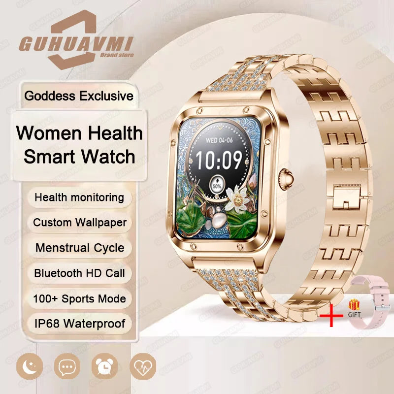 2026Ultra Thin Fashion Smart Watch For Women Screen Always Display Time Sports Bracelet Bluetooth Call 1.59" AMOLED Woman Watch