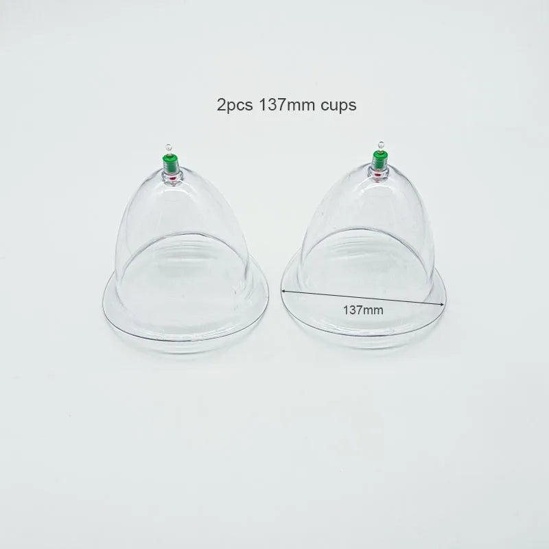 Vacuum Cupping Therapy Set for Breast and Buttock Lifting - 137mm Fascia Gun 2pcs 137mm cups Tidesmit