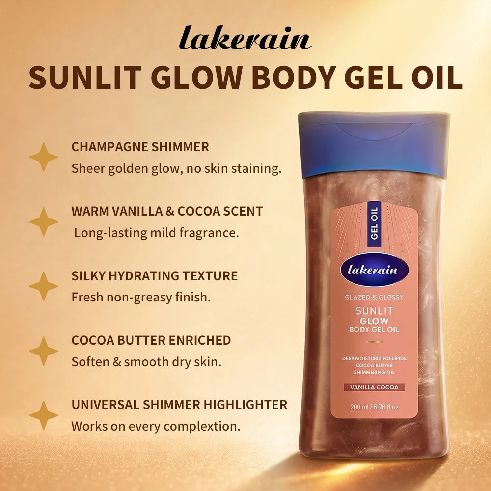 Vanilla Cocoa Vitamin B3 Body Gel Oil Ultra Hydrating Glow Skincare Nourish Soft Smooth Dry Skin Body Oil For All Skin Types
