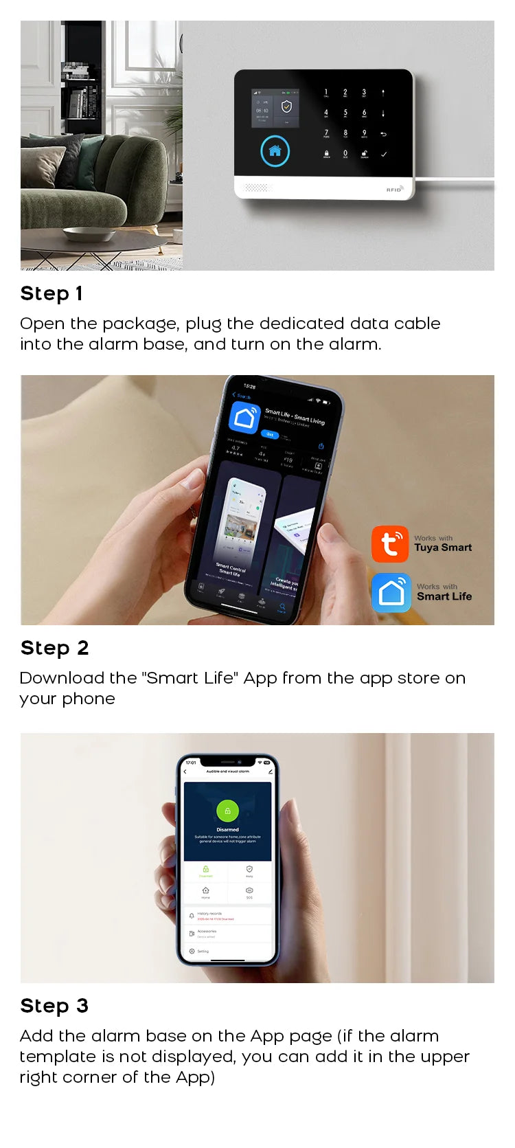WiFi 4G Home Security Alarm System with Smart Tuya Motion Sensors Tidesmit