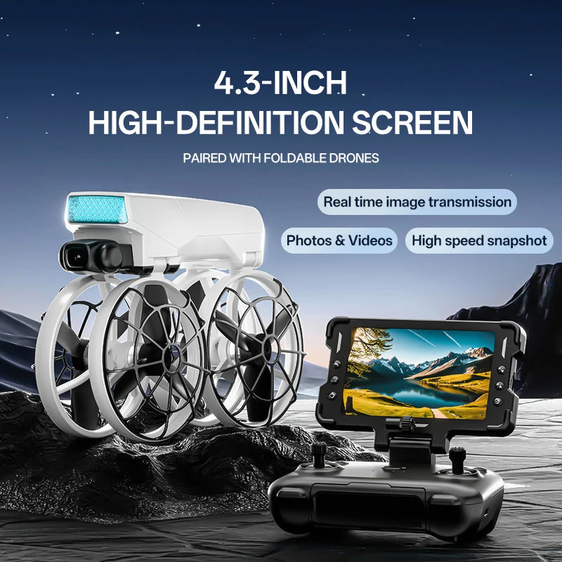 4K Camera Drone with Display Remote - Foldable GPS Obstacle Avoidance Tidesmit