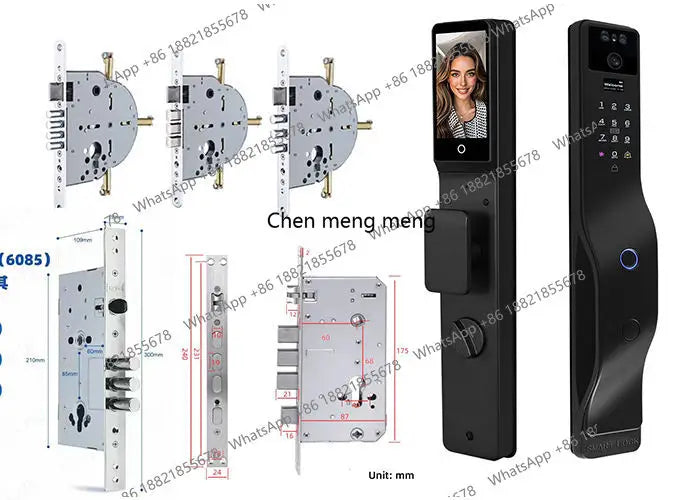 Face Recognition Smart Door Lock Israel Mortise Wifi Fingerprint Cerradura Tuya Inteligente Digital Lock With Camera For Home
