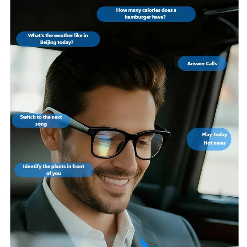 AI Smart Shooting Glasses | HD Voice Control Wide Angle Black Edition Tidesmit