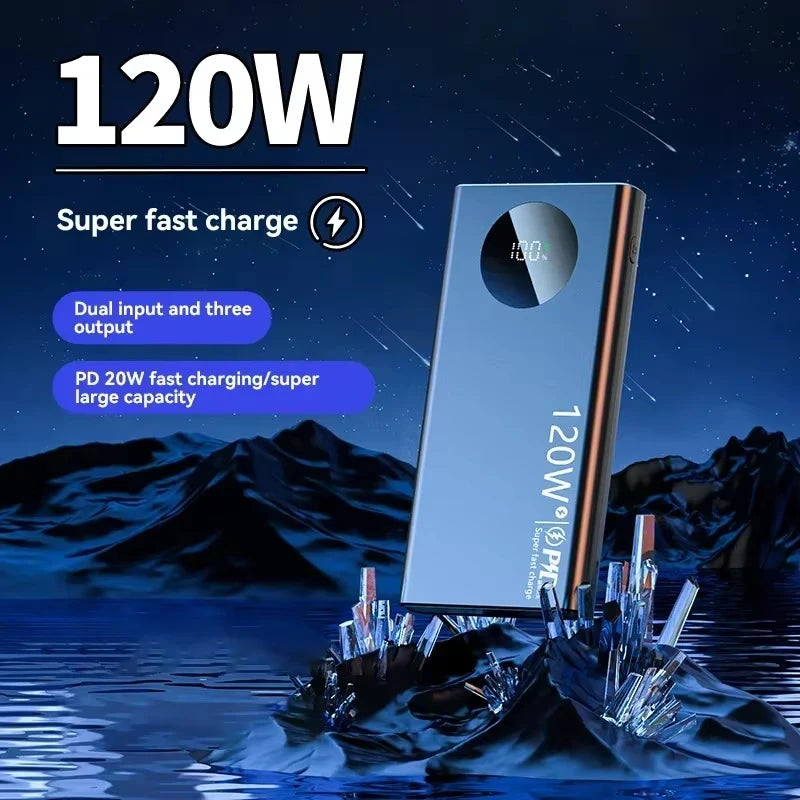 Tidesmit 200000mAh Power Bank - 120W PD Fast Charging Portable Battery Tidesmit