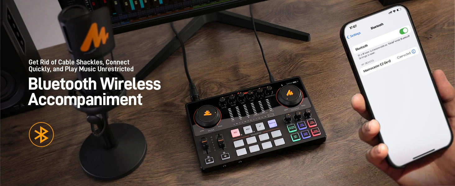 Podcast Audio Interface Mixer Tidesmit AME2 | Dual XLR Studio Console Tidesmit