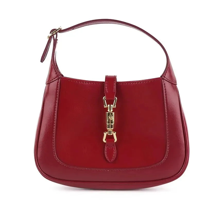 New High-quality Cowhide Women's Underarm Bag Handbag Zipper Opening Women's Bag Business and Casual Style