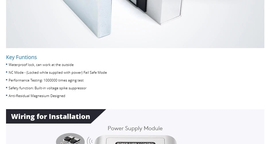 HOMSECUR Waterproof 180kg Holding Force Magnetic Electric Lock 12V For Door Access Control Video Intercom System