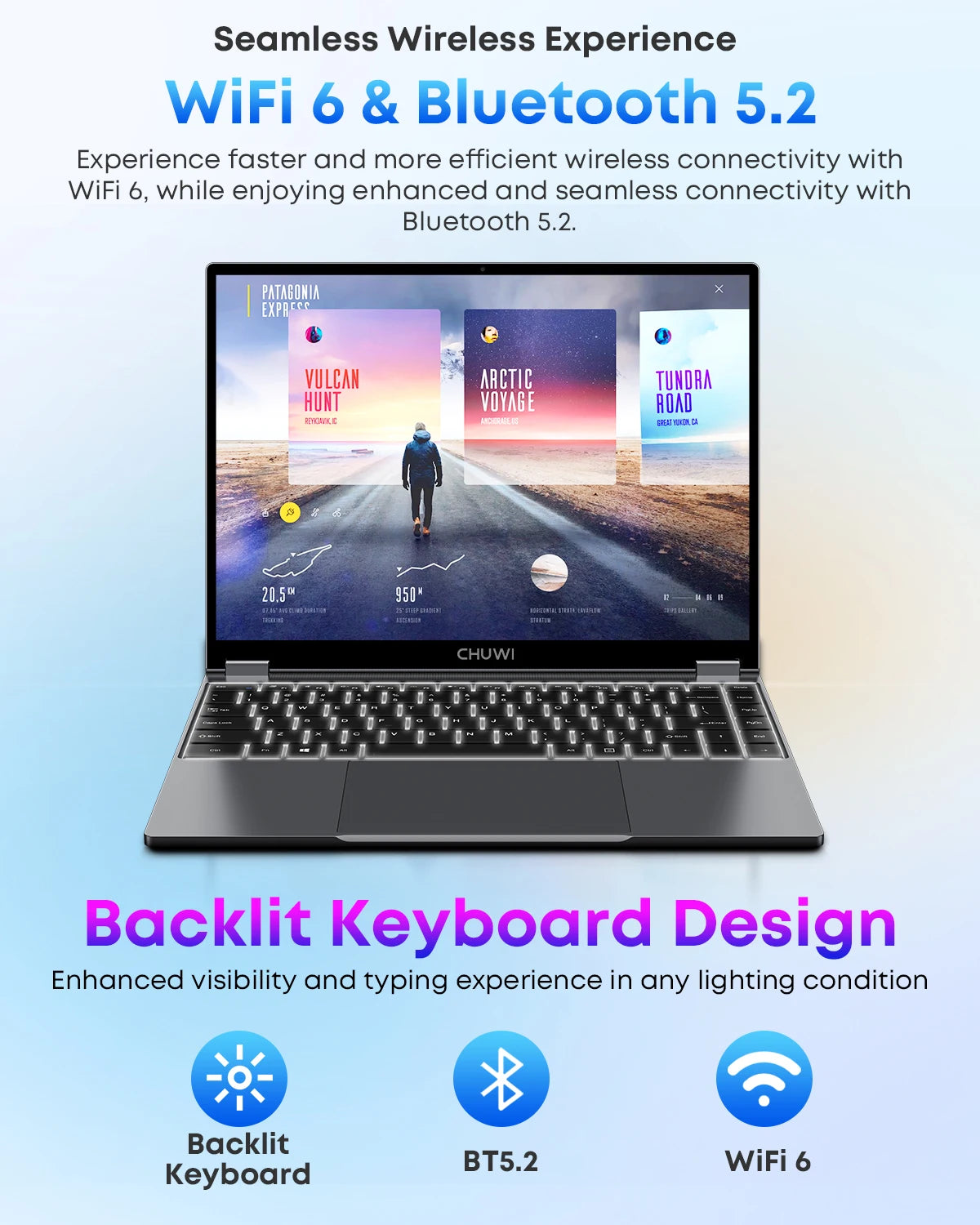 CHUWI FreeBook 2-in-1 Touch Screen Laptop Laptop 13.4'' IntelN150 16GB LPDDR5 RAM 512GB SSD FHD 2520x1680 WiFi6 BT5.2 Windows 11
