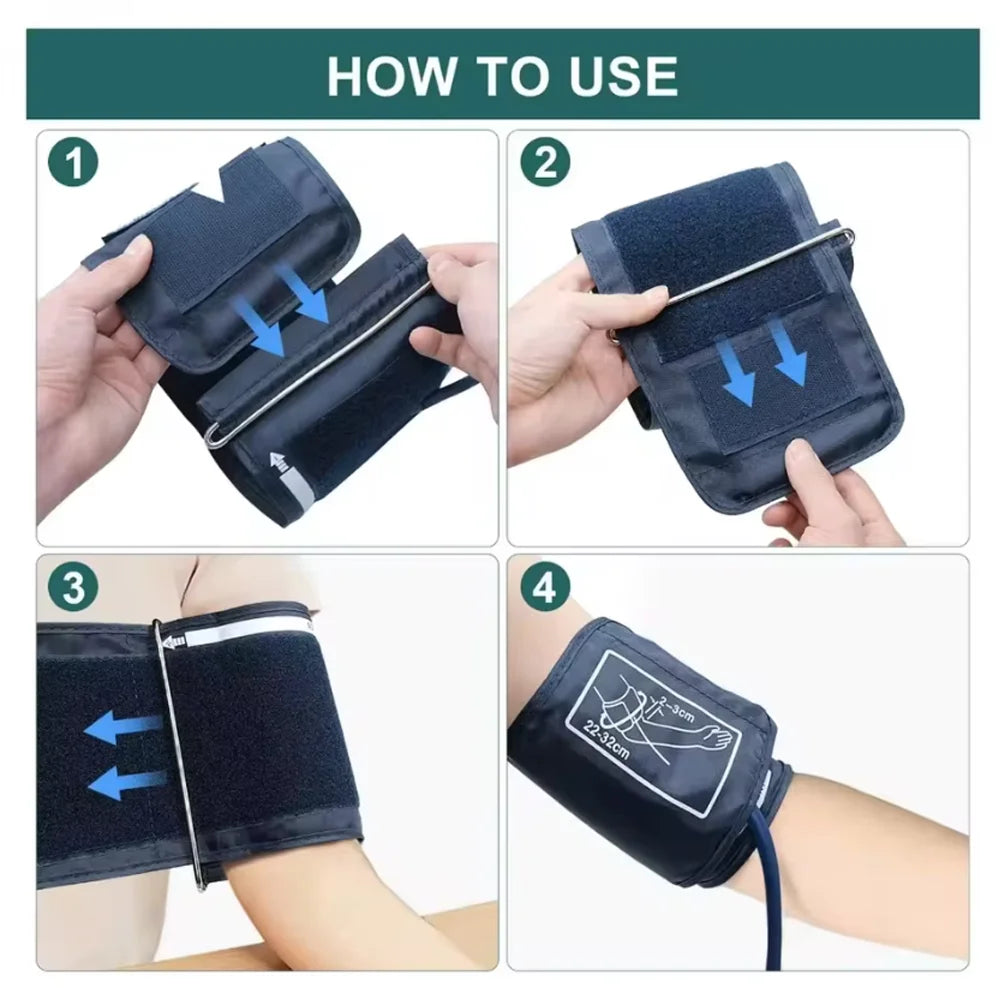 Medical Tonometer Upper Arm Automatic BP Cuff Machine LED Display Digital Tensiometer Heart Rate Monitor Blood Pressure Monitor