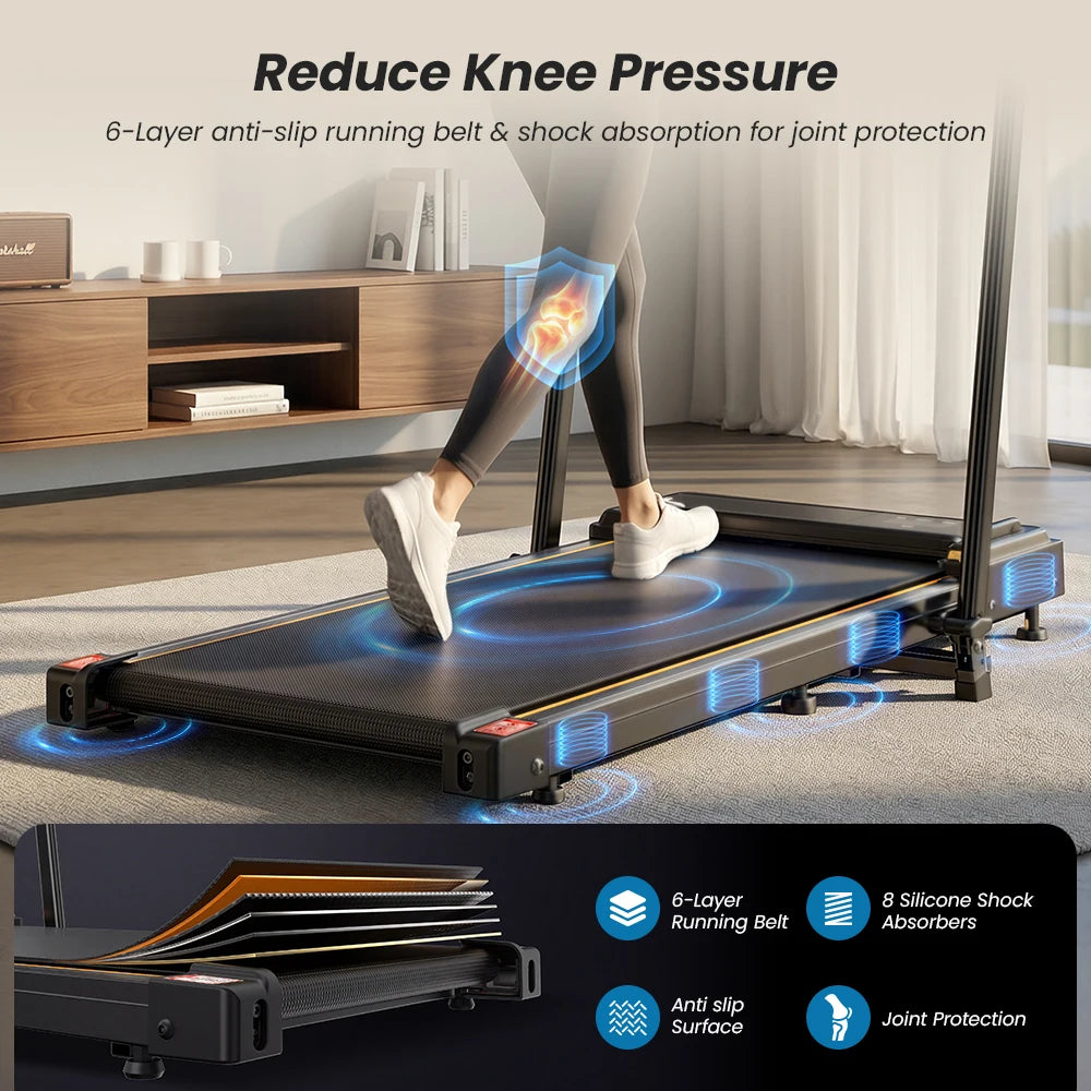 Formill FT51/FT50/FT52 Treadmill 2 In 1 Walking Running Treadmill 0.75-2.5HP Foldable Under Desk Treadmill38*95cm Running Area With Armrest LED Display Oil Drip Hole Indoor Home Gym Exercise Machine