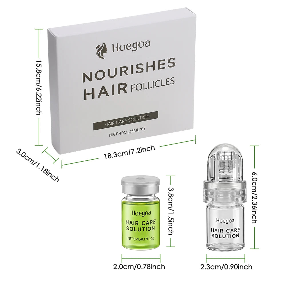 Hoegoa Ginger Hair Growth Oil for thicker, stronger hair. Fast regrowth treatment for men and women. Hair care set.