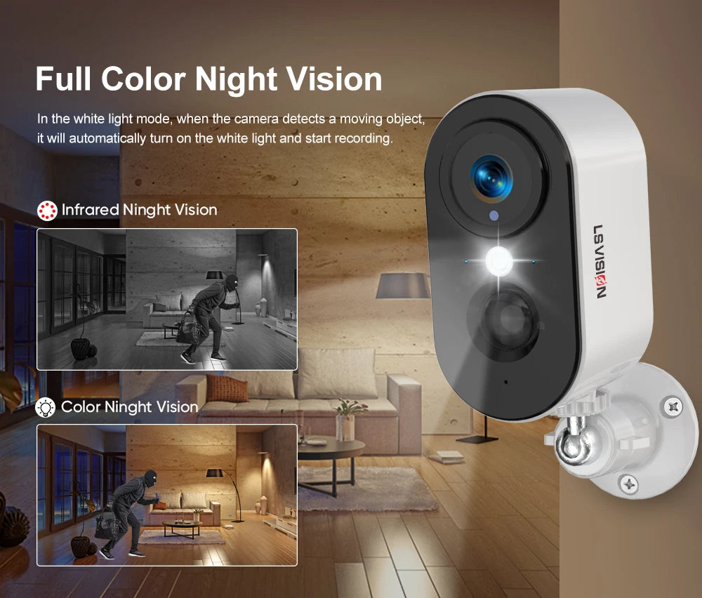 LS VISION 4G Wireless PTZ Battery Camera Smart Home CCTV Outdoor Surveillance Wifi 2K 4MP Motion Detection U-Box