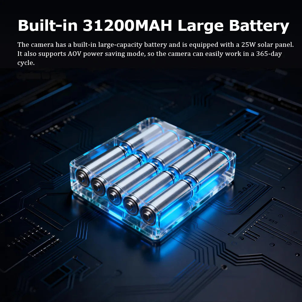 4G Solar Surveillance Camera 4‑Lens 60X Optical Zoom Human Tracking 31200MAH Battery 24‑Hour Recording Outdoor Security Cameras