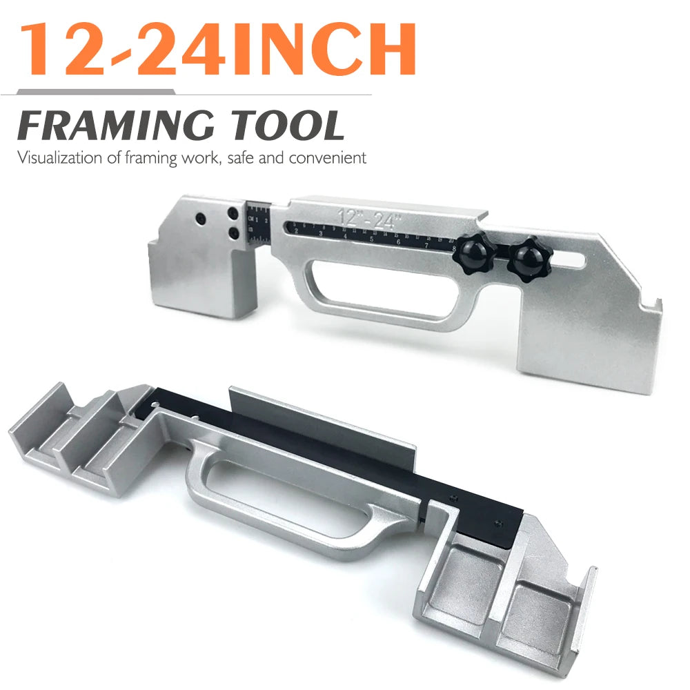 Center Stud Layout 12-24 Inch Wall Accurate Measurement Framing Spacing Positioning Jig Cast Aluminum Wall Stud Framing Tool