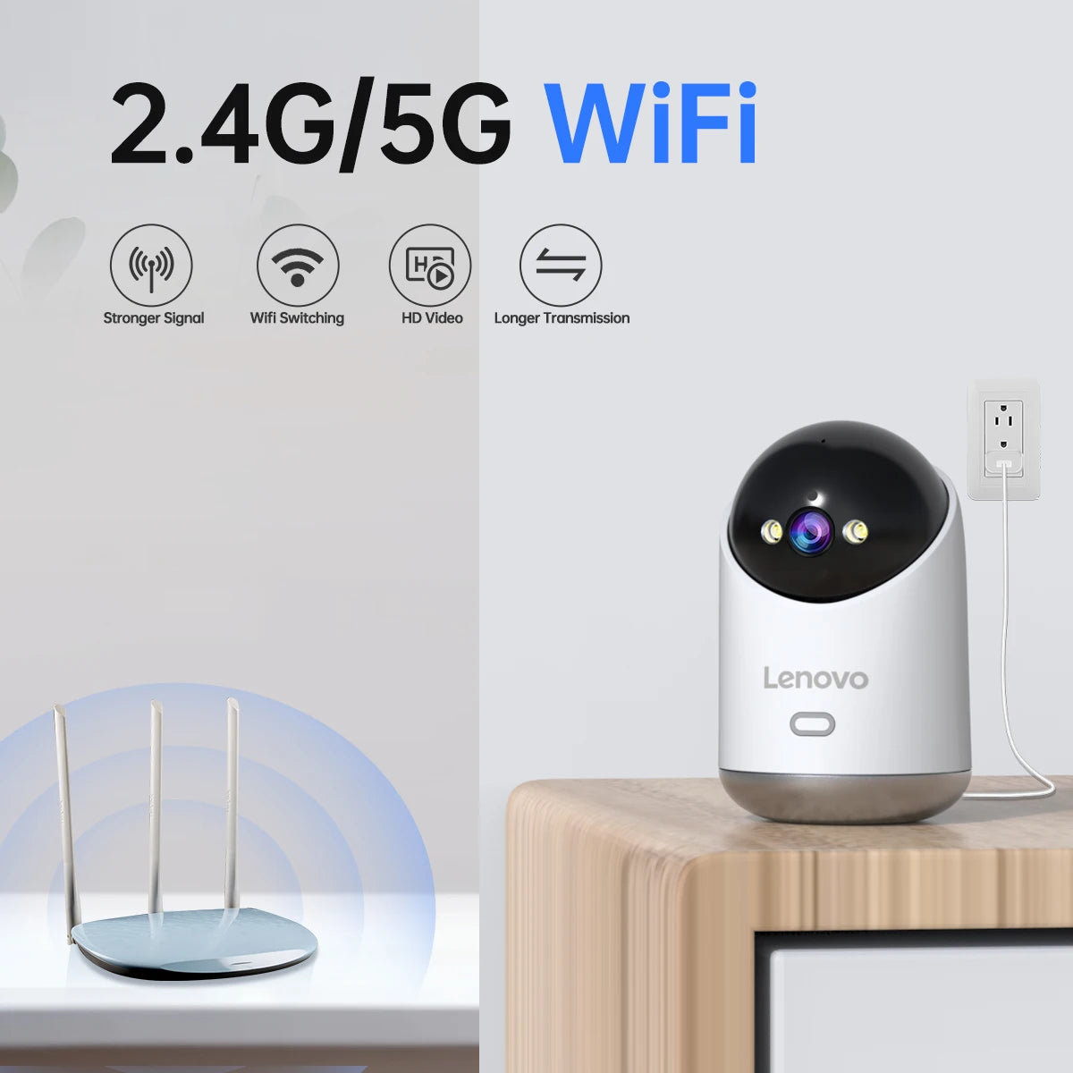 Lenovo 3MP HD WiFi Camera Smart Home Indoor IP Surveillance Camera Auto Tracking Security CCTV Surveillance Smart Baby Monitor