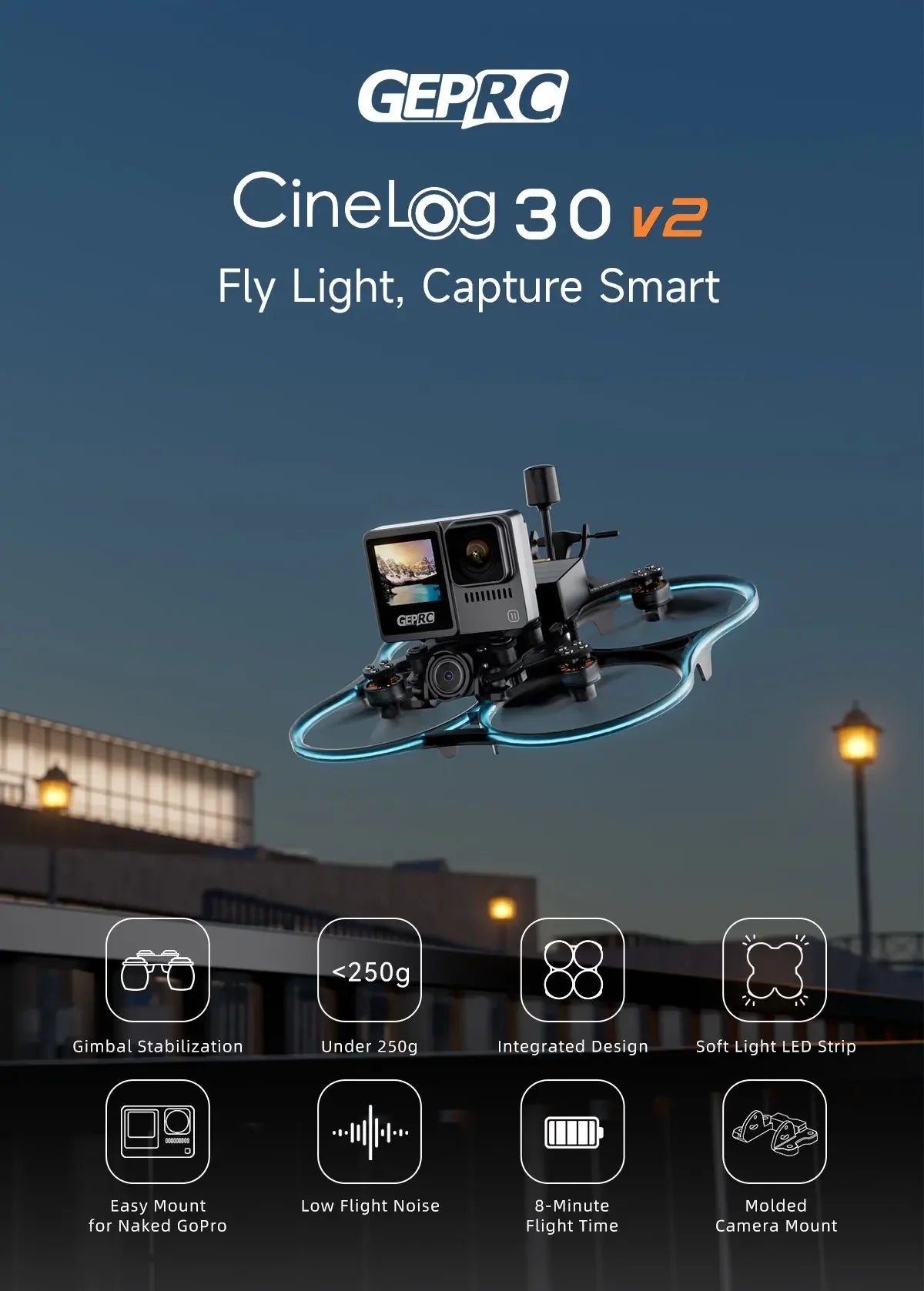 GEPRC Cinelog30 V2 FPV Cinewhoop Drone - 4S Power Digital System Tidesmit