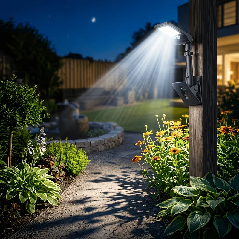 2 Clip-on Solar Wall Lights, Adjustable Waterproof Fence Lights with Motion Sensors; Compact And Portable Outdoor Path Lights Suitable for A Variety Of Scenarios, Including Homes, Garages, Porches, Mailboxes, Camping, Emergen