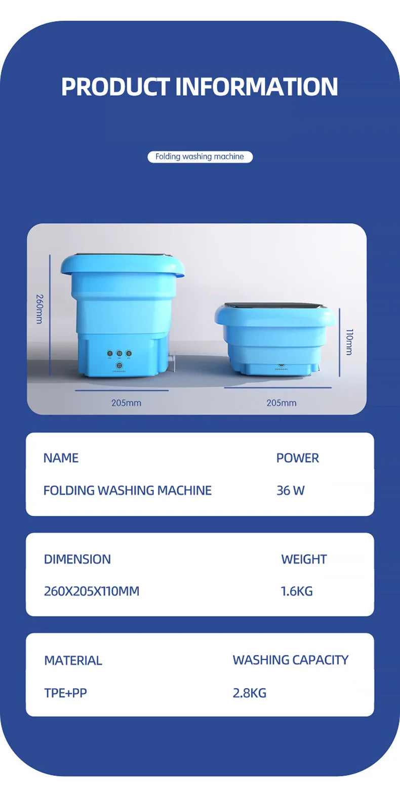 Tidesmit 2025 portable folding clothes washing bucket and dryer for compact laundry solutions.