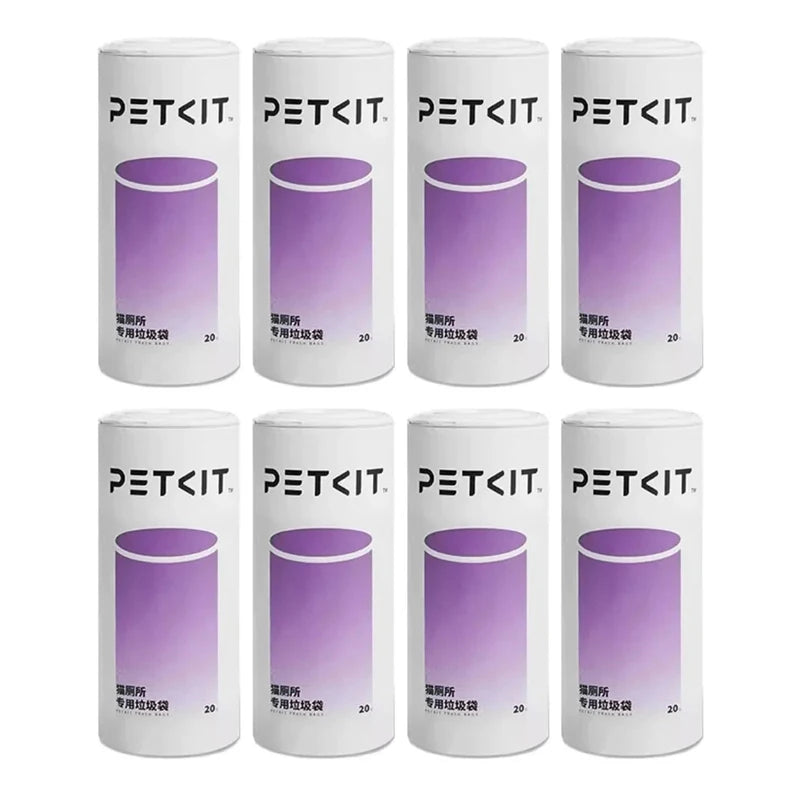 8-pack of PETKIT smart cat litter box trash bags for easy, odor-free pet waste collection and cleaning.