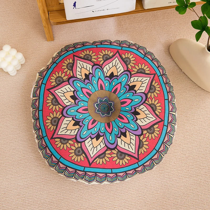Bohemia Cotton Linen Chair Cushion Geometric Cotton And Hemp Round Chair Cushion Yoga Meditation Floor Mat Sofa Pillow Cushion