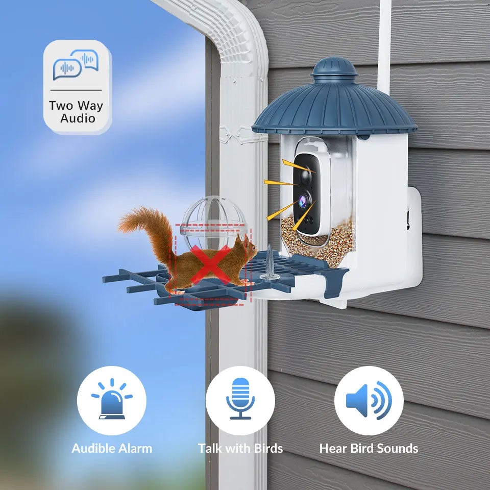 4MP HD Birds Feeder Camera Solar Powered AI Motion BirdWatching Wireless WiFi Camera Wildlife Monitor,Night Vision,Waterproof