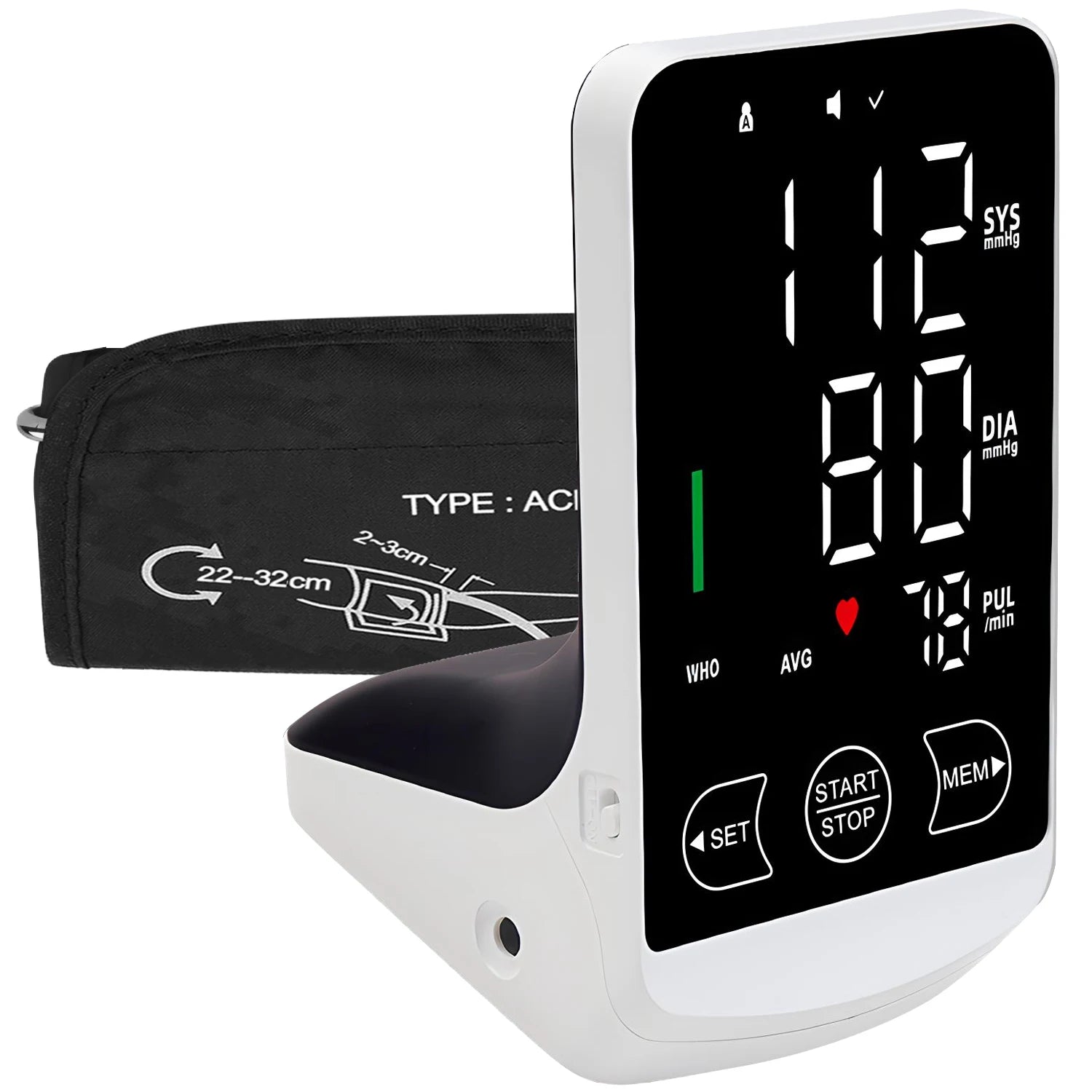 Voice Tonometer Portable LED Upper Arm Bp Machine Home Monitor Blood Pressure Meter Cuff Digital for Home Use Health Care