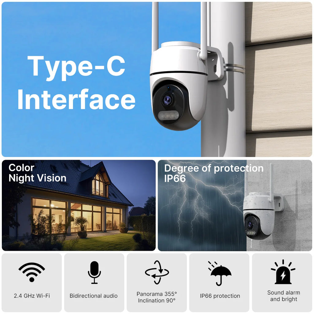 WONSDAR IP Camera Home Security Protection PTZ iCsee Wifi Camera 1080P HD Mini Outdoor Indoor Video Surveillance