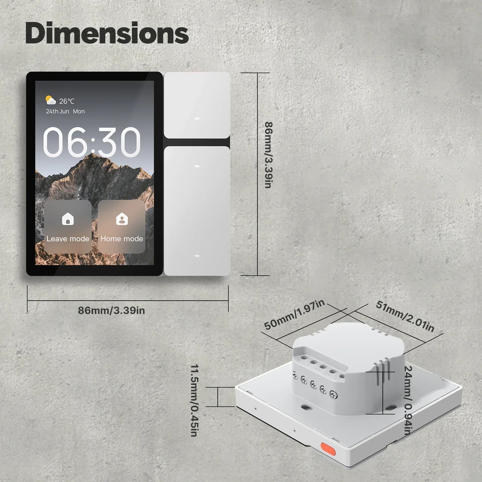 Smart Home Control Panel 3.5 Inch WiFi Touch Screen EU Model Tidesmit