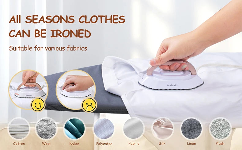Tidesmit portable mini handheld travel iron featuring compact 30-second heat-up design for dry ironing on the go.