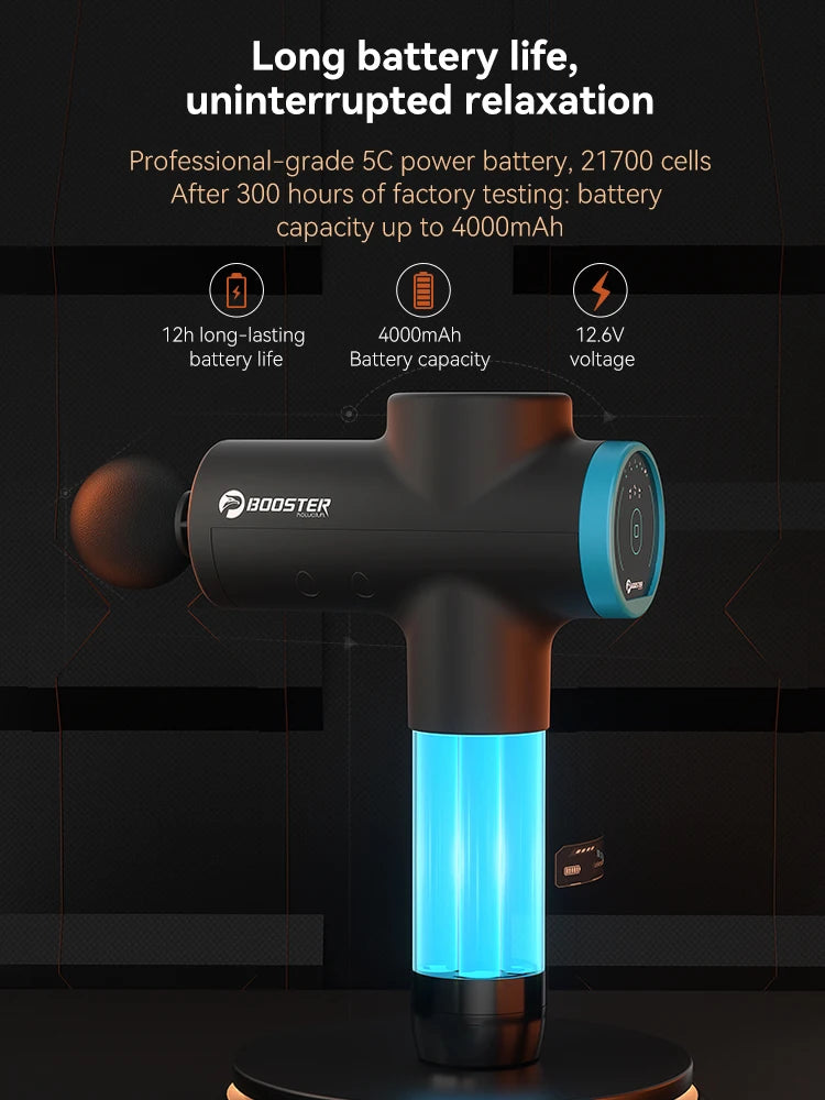 Massage Gun Deep Tissue Percussion Massager, 12 Heads, 4000mAh Battery Relaxation Treatment Tidesmit