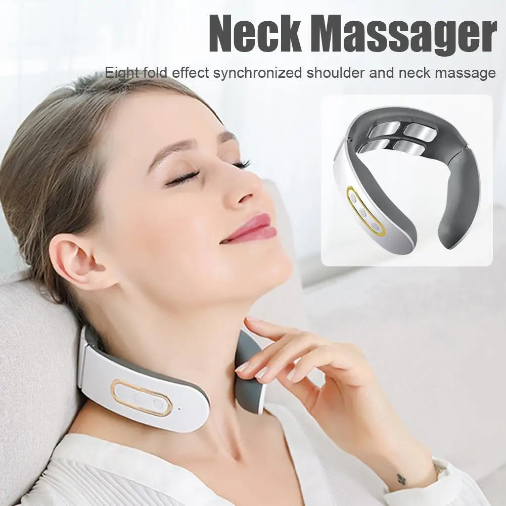 Wireless Neck and Shoulder Massager - Heated TENS Relaxation Therapy Relaxation Treatment Tidesmit