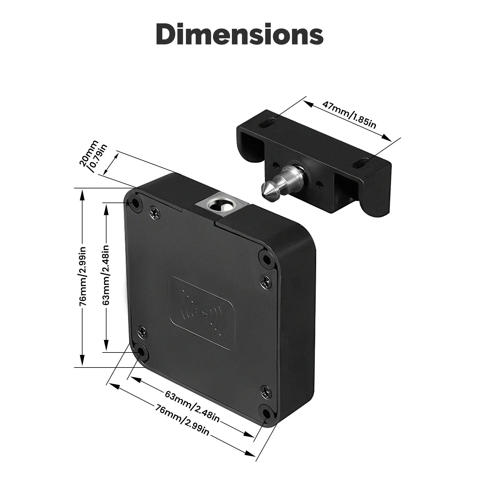 MOES Smart Bluetooth Drawer Lock Tuya App Remote Control Keyless IC Card Hidden Security Furniture Lock for Wood Cabinet Locker