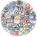 60Pcs Creative Retro Postmark Stickers, Envelope Sealing Stickers, DIY Phone Cases, Notebook, Waterproof Sticker