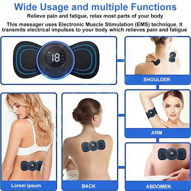 Portable Electric Massager for Muscle Relief - 8 Mode Wellness Device Massage Cushion Tidesmit