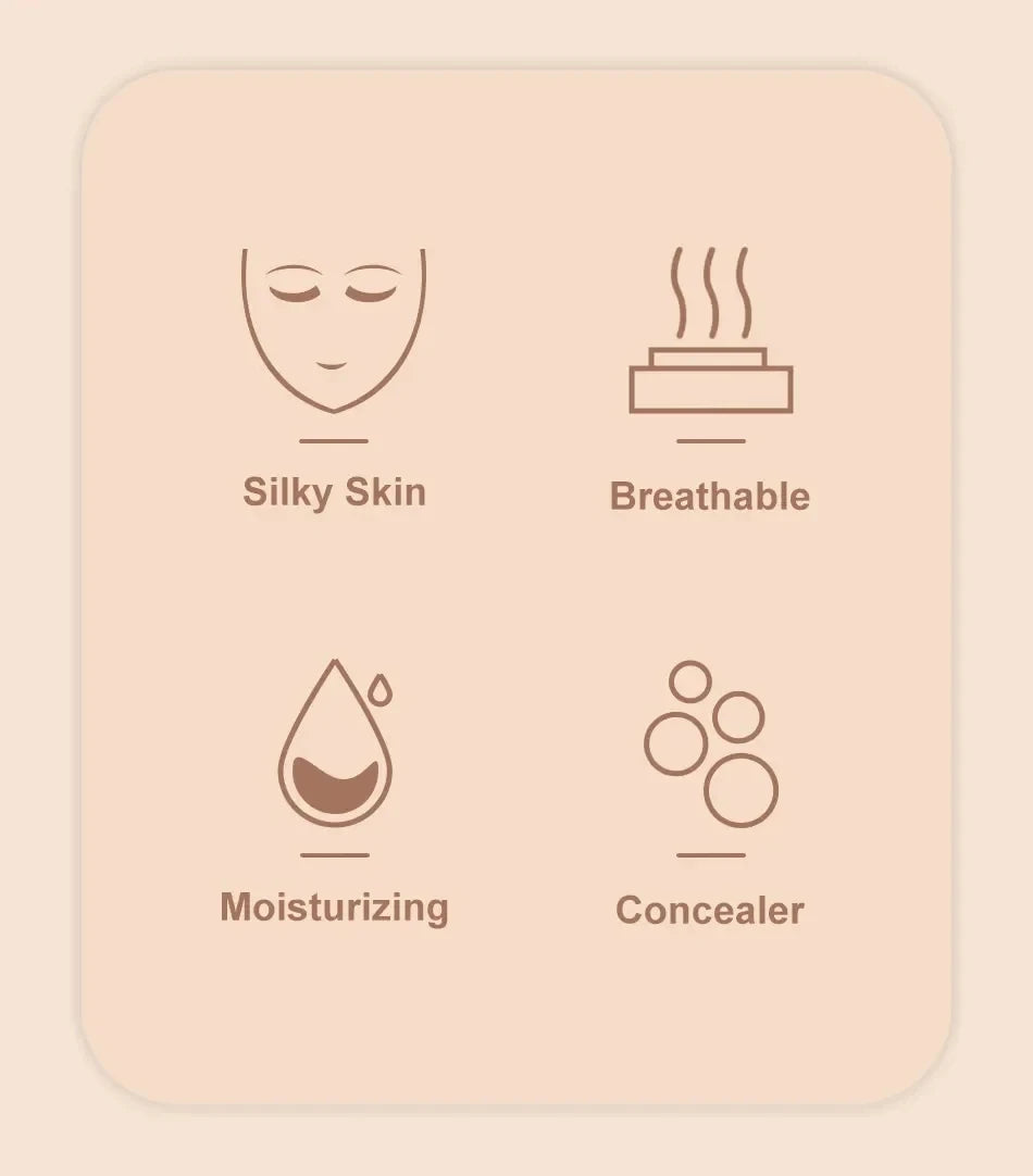 Tidesmit Mushroom Head Air Cushion CC Cream foundation texture close-up showing moisturizing oil-control coverage