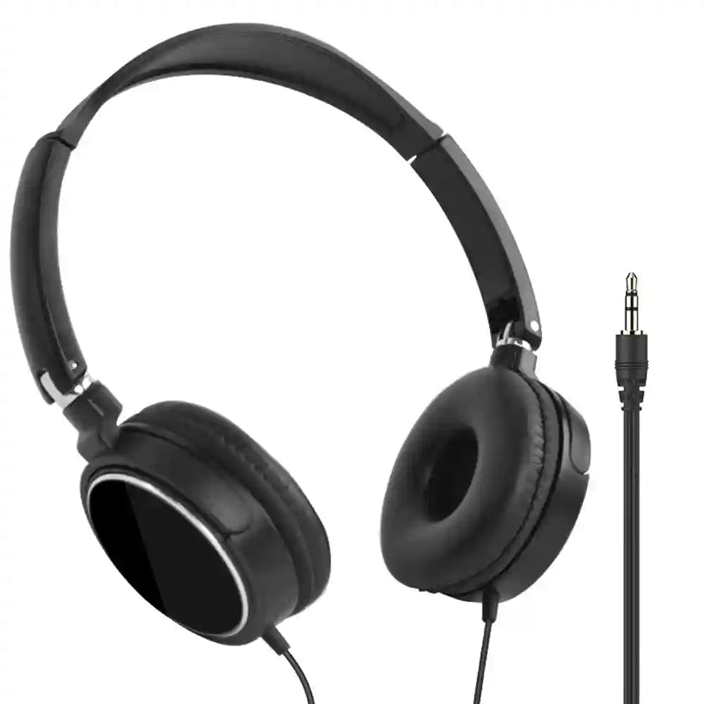 Noise Cancelling Wired Over-Ear Headphones with Mic - Tidesmit black Tidesmit