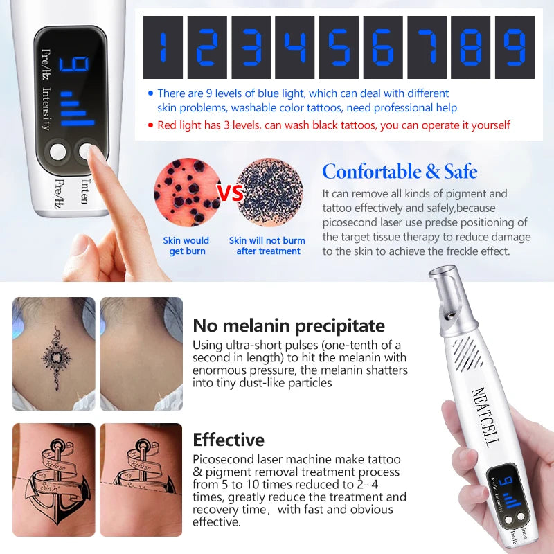 Picosecond Laser Pen for Dark Spot Removal - Portable PMU Machine Permanent Makeup Machines Tidesmit