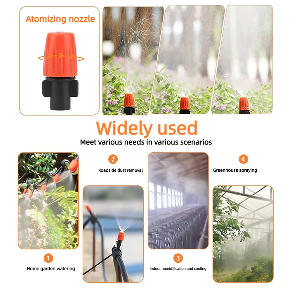 Adjustable Water Atomization Kit – A Cooling Marvel for Farms, Summer Outdoor Low-Pressure Garden Sprinkler, and Automatic Plant