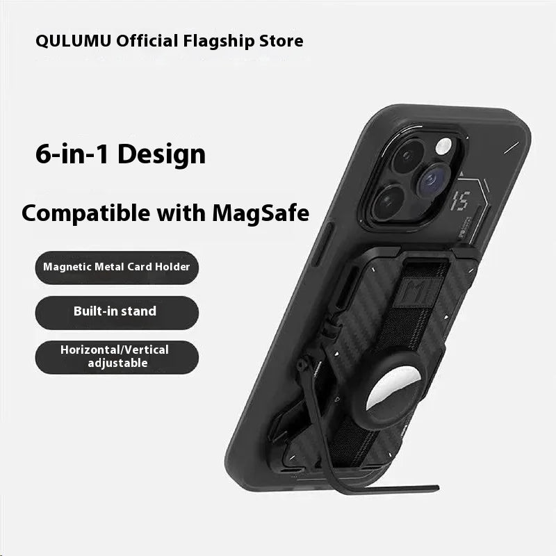 Magnetic Carbon Fiber Wallet: 6-in-1 Slim Fit Phone Case Tidesmit