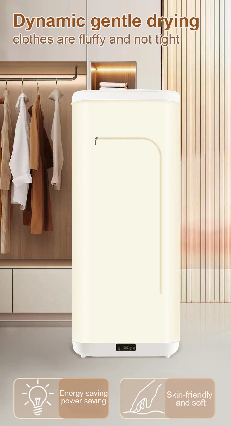 Tidesmit portable electric clothes dryer with remote control and folding rack for fast laundry drying on the go
