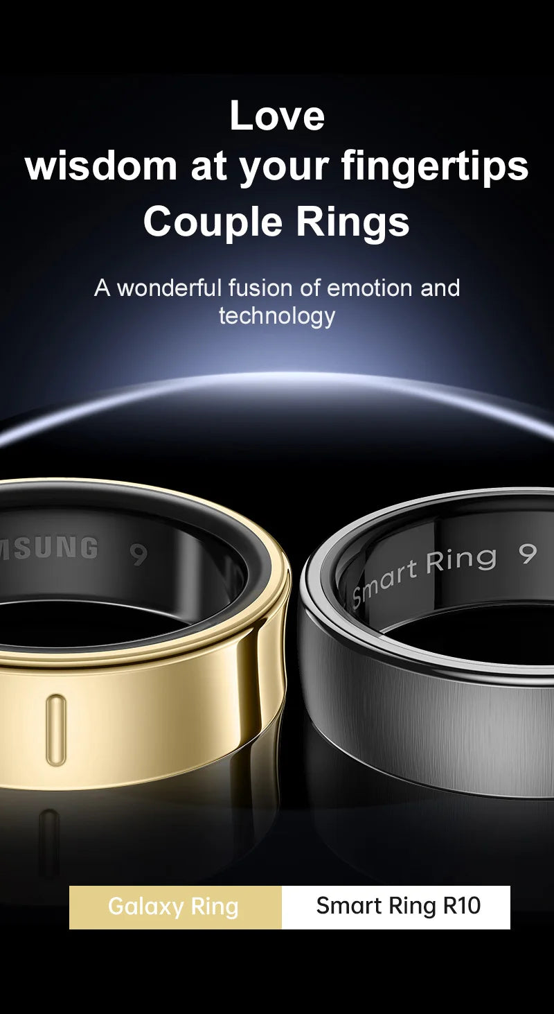 Women Men Fashion Smart Ring Fitness Tracker Health Sleep Monitor Blood Pressure Heart Rate Oxygen Monitor for Running, hiking