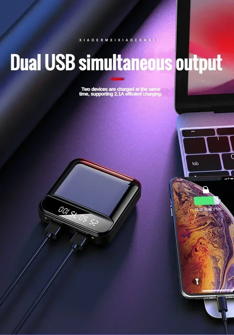 Portable Power Bank with Built-in Cable - High Capacity Fast Charger Tidesmit
