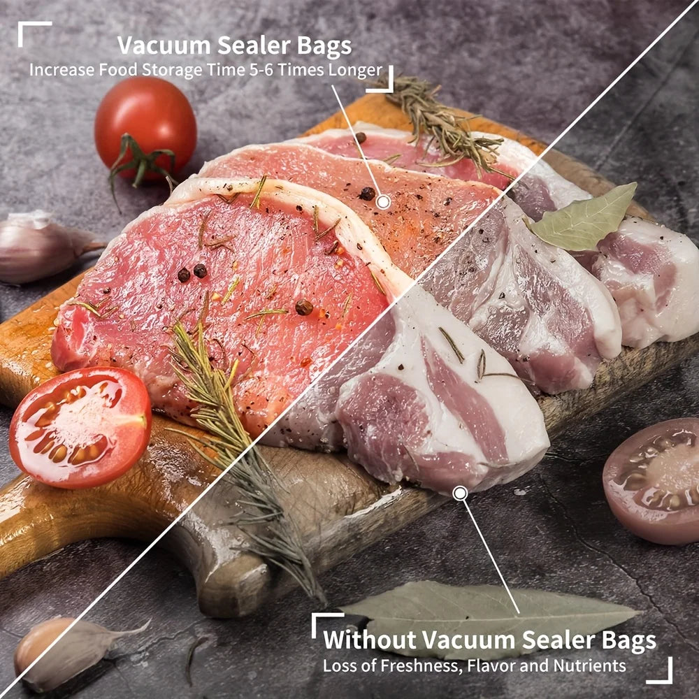 1 Roll 500cm Vacuum Sealer Bags, Food Saver Bags, Household Vacuum Packing Bag, Sous Vide Roll Bags For Food Storage Vacuum