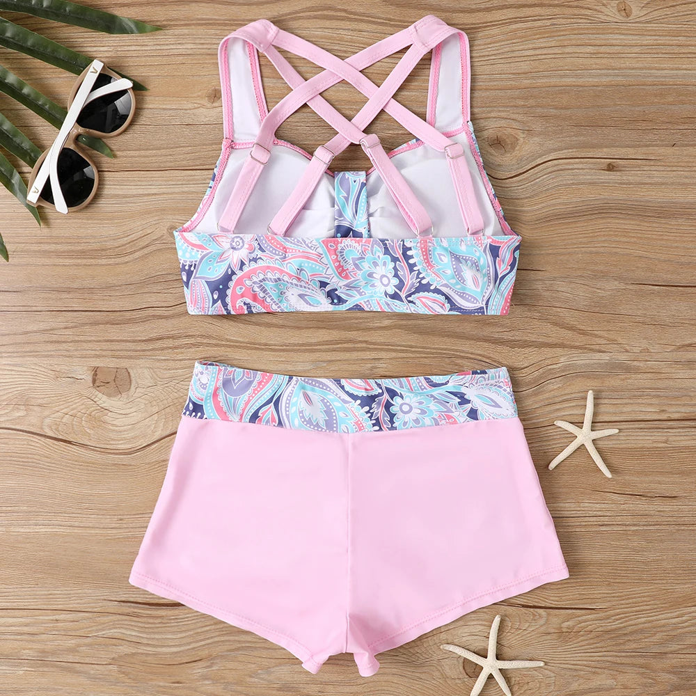 2025 High Waist Bikinis Women Sports Swimwear Print Bathing Suit Female Padded Beach Wear Bathers Swimming Swimsuit Summer